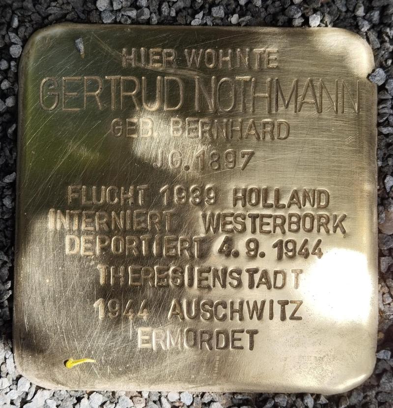 Stolperstein Gertrud Nothmann © Initiative