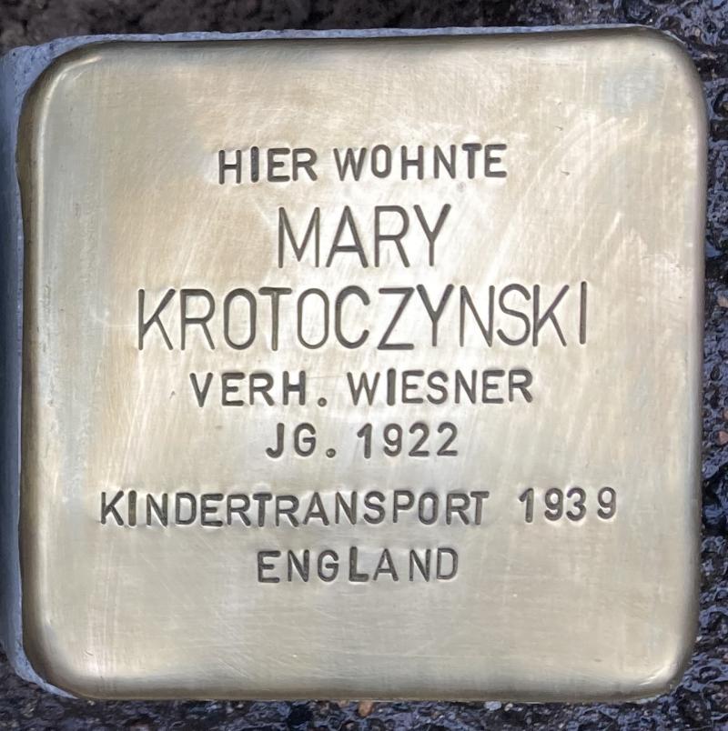 Stolperstein Mary Krotoczynski © Koordinierungsstelle Stolpersteine Berlin