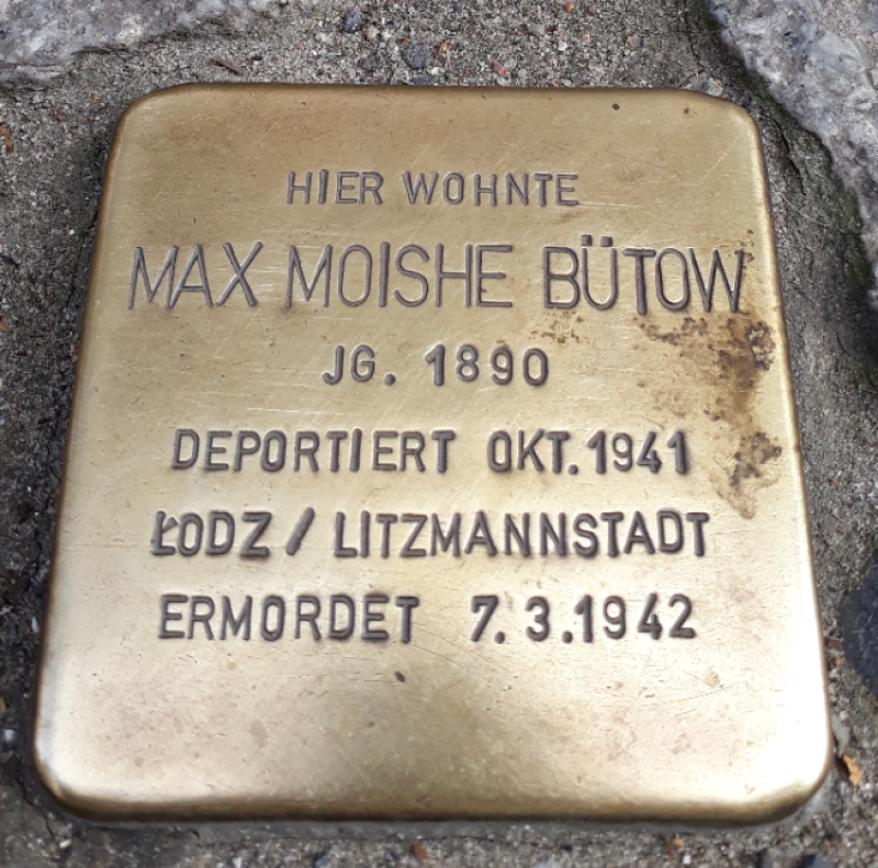 Stolperstein Max Moishe Bütow © Koordinierungsstelle Stolpersteine Berlin
