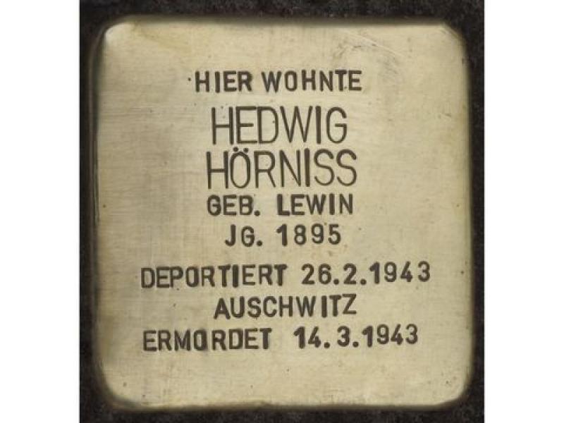 Stolperstein Hedwig Hörniss © H. J. Hupka