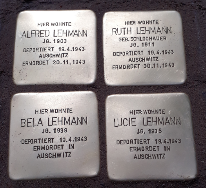 Stolpersteine für Familie Lehmann © Koordinierungsstelle Stolpersteine Berlin