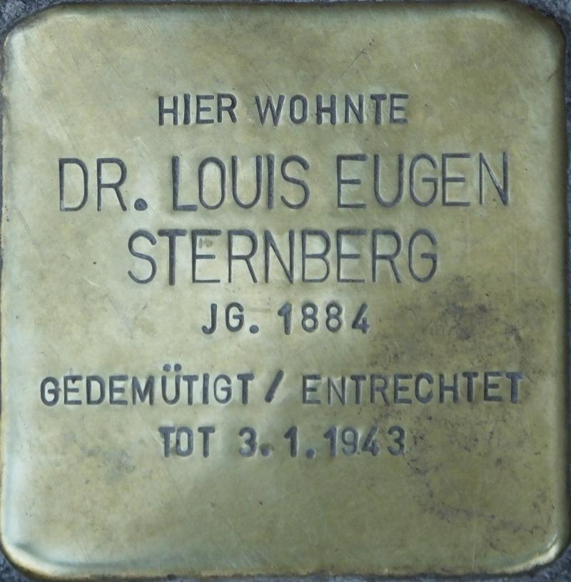 Stolperstein für Dr. Louis Eugen Sternberg; Foto: H.-J.Hupka 2015