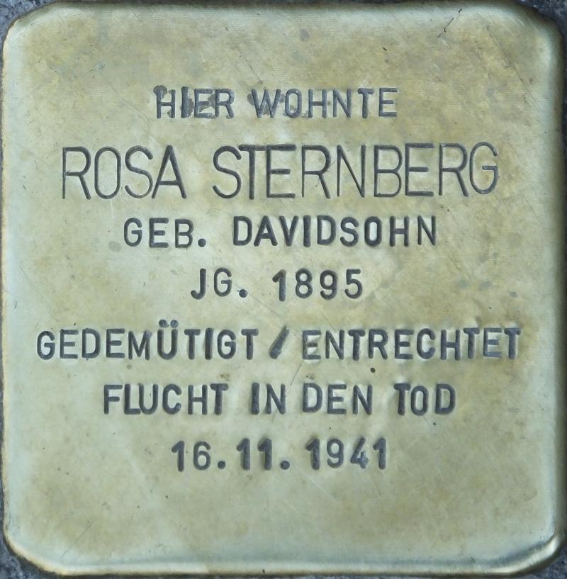 Stolperstein für Rosa Sternberg; Foto: H.-J.Hupka 2015
