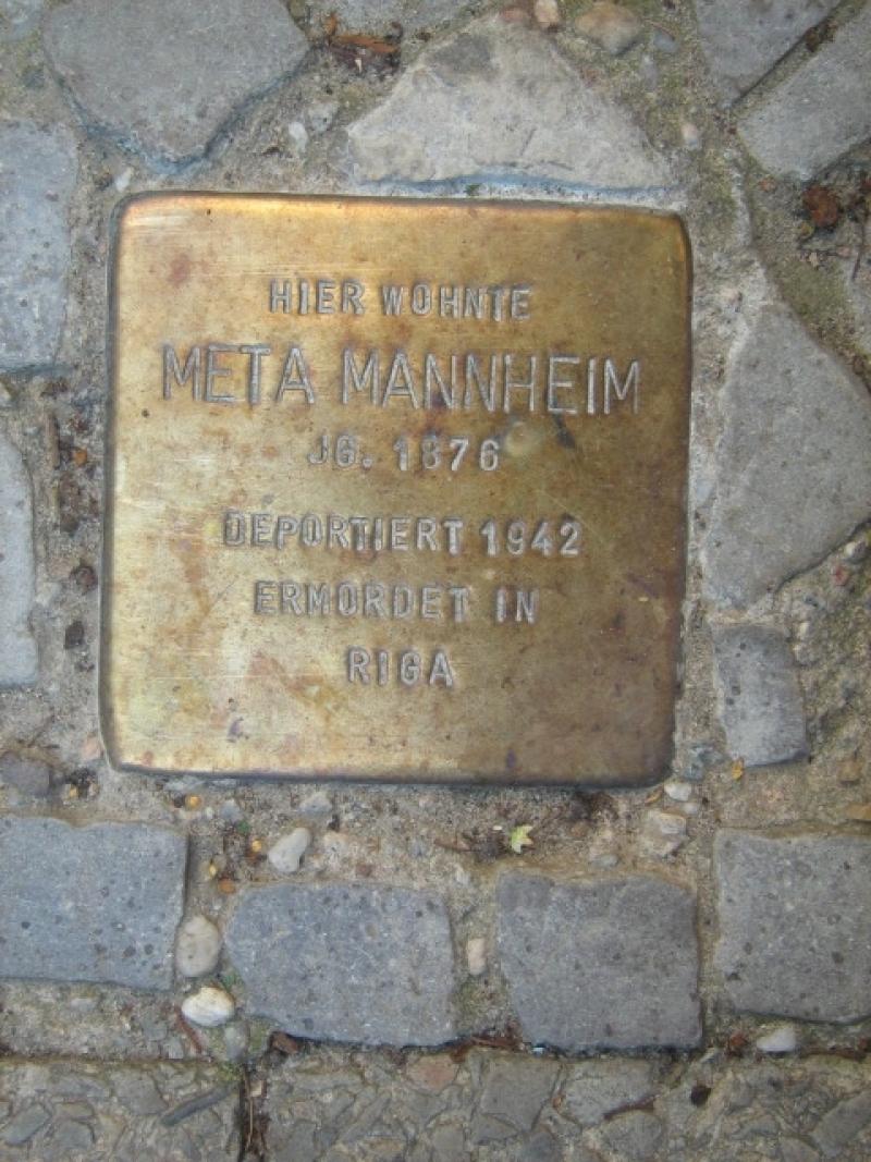 Stolperstein für Meta Mannheim. Copyright: MTS
