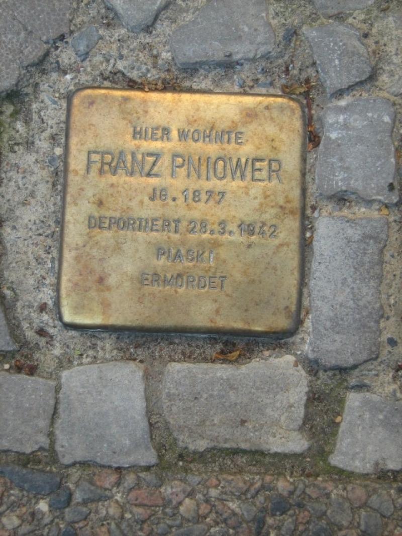 Stolperstein für Franz Pniower. Copyright: MTS