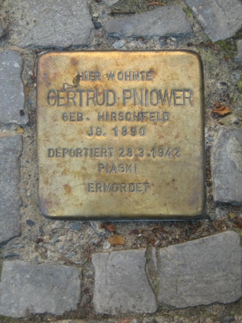Stolperstein für Gertrud Pniower. Copyright: MTS
