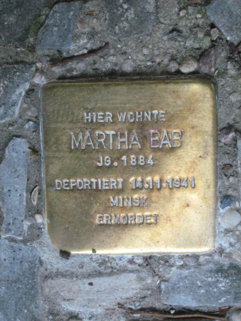 Stolperstein für Martha Bab. Copyright: MTS