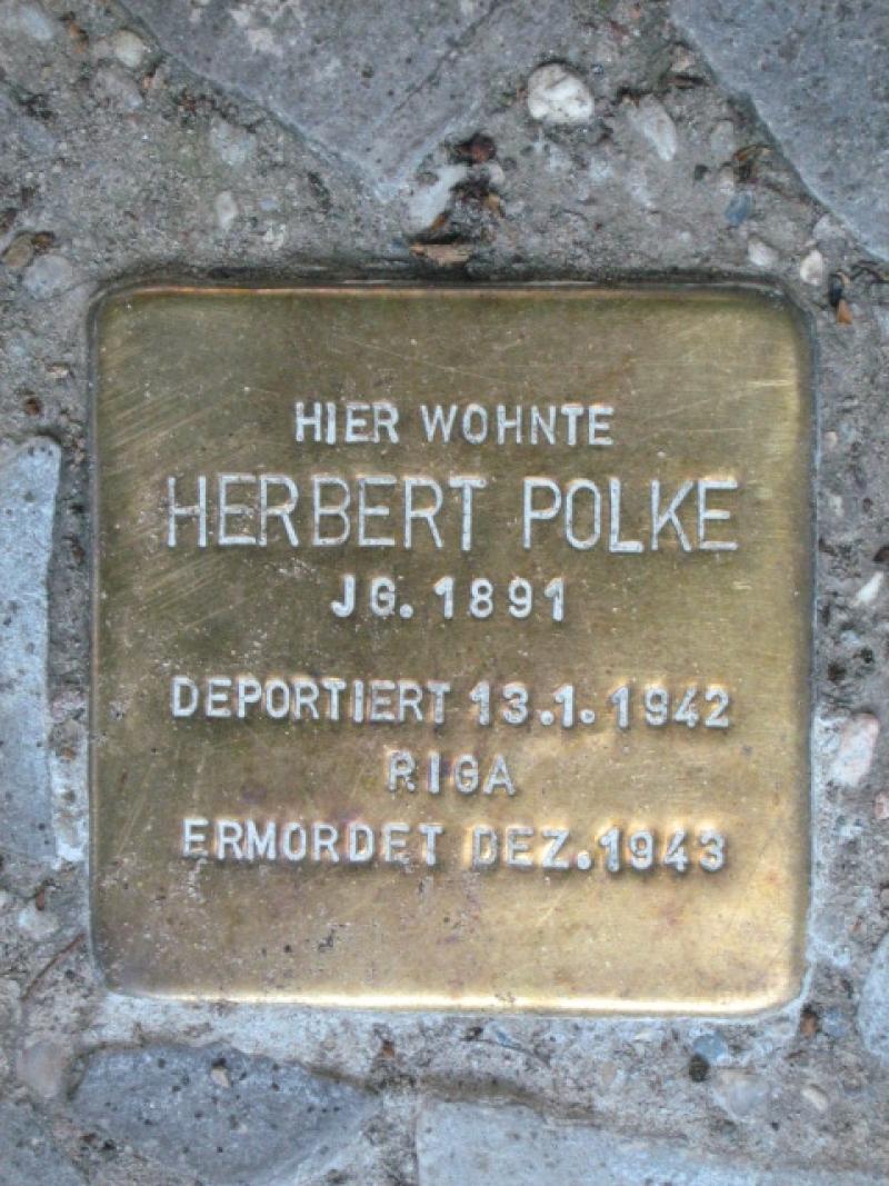 Stolperstein für Herbert Polke. Copyright: MTS