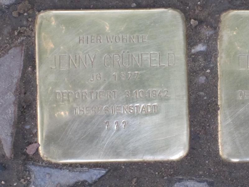 Stolperstein für Jenny Grünfeld. Copyright: MTS