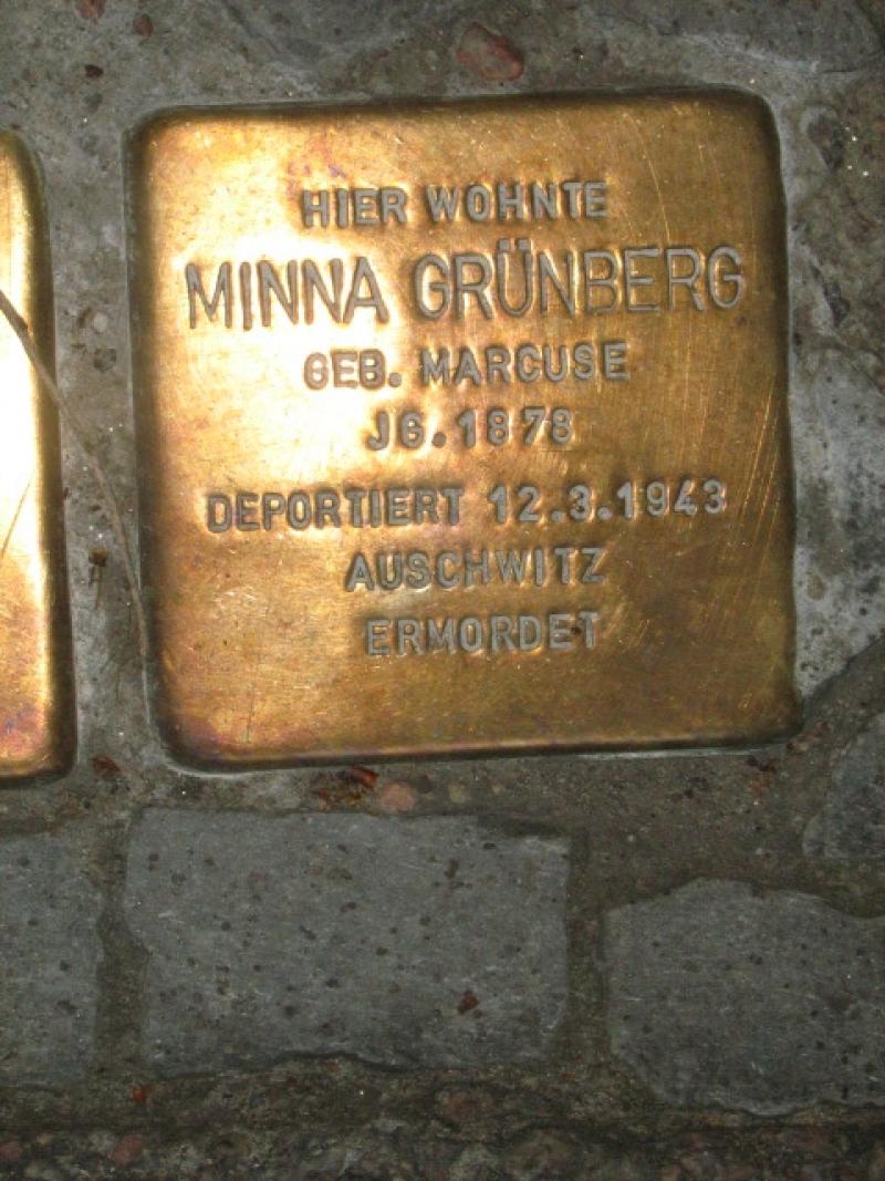 Stolperstein für Minna Grünberg. Copyright: MTS