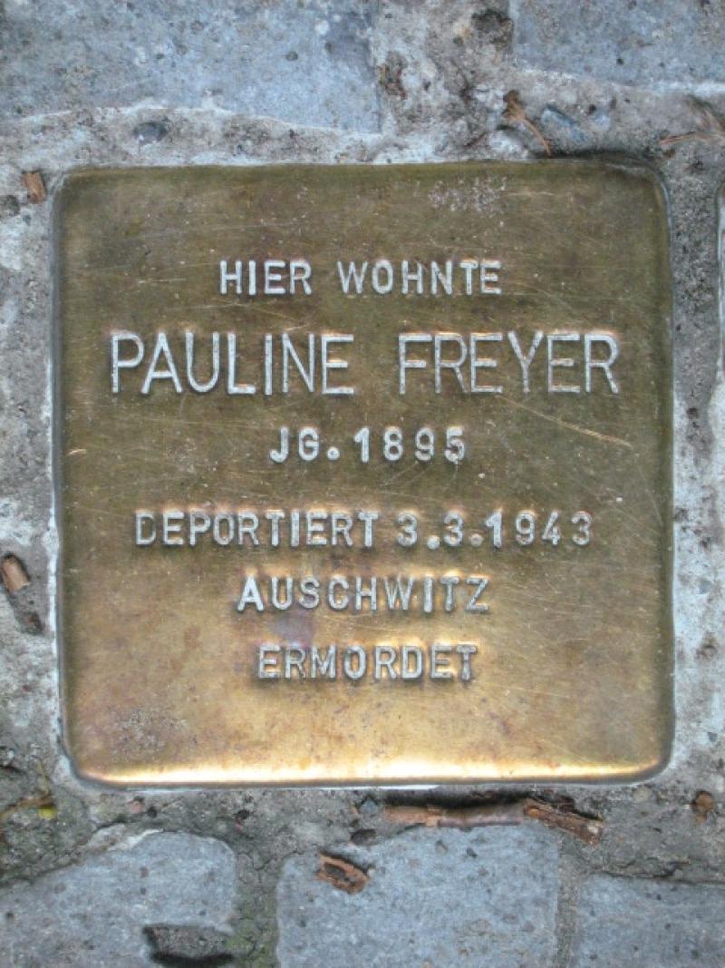 Stolperstein für Pauline Freyer. Copyright: MTS