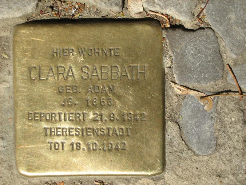 Stolperstein für Clara Sabbath. Copyright: MTS