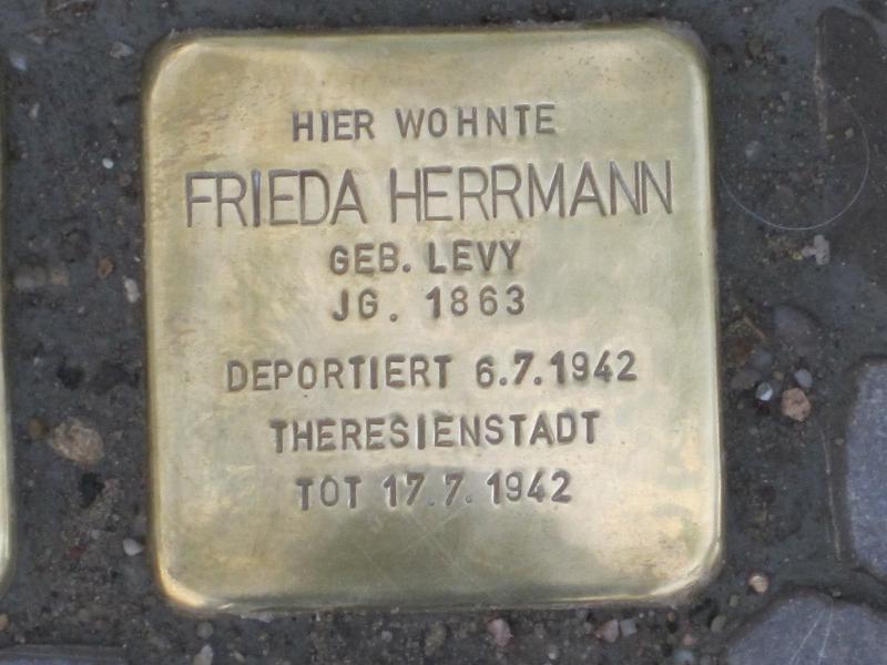 Stolperstein für Frieda Herrmann. Copyright: MTS