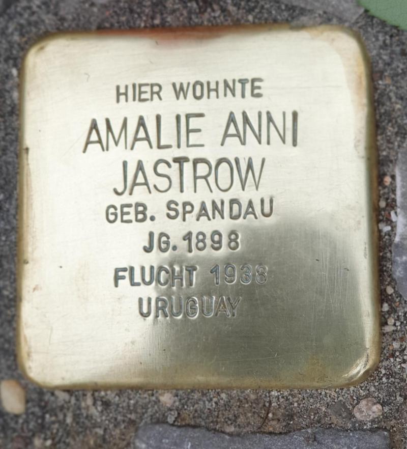 Stolperstein Amalie Anni Jastrow, geb. Spandau © R. Kratschmer