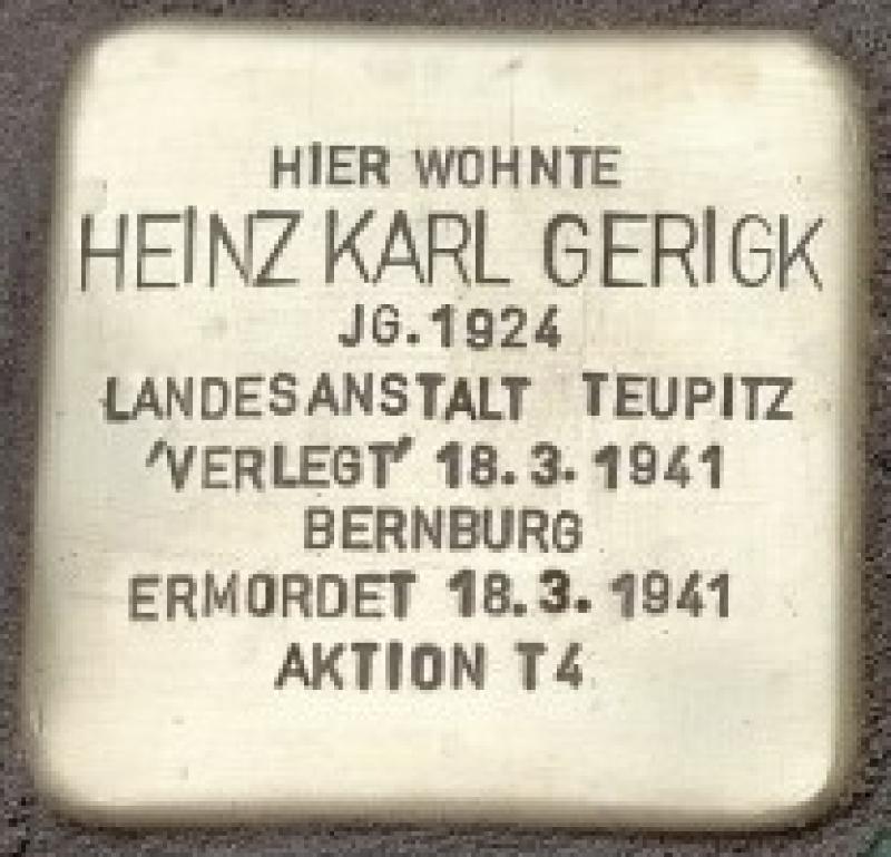 Stolperstein für Heinz Karl Gerigk © Florian Hinze