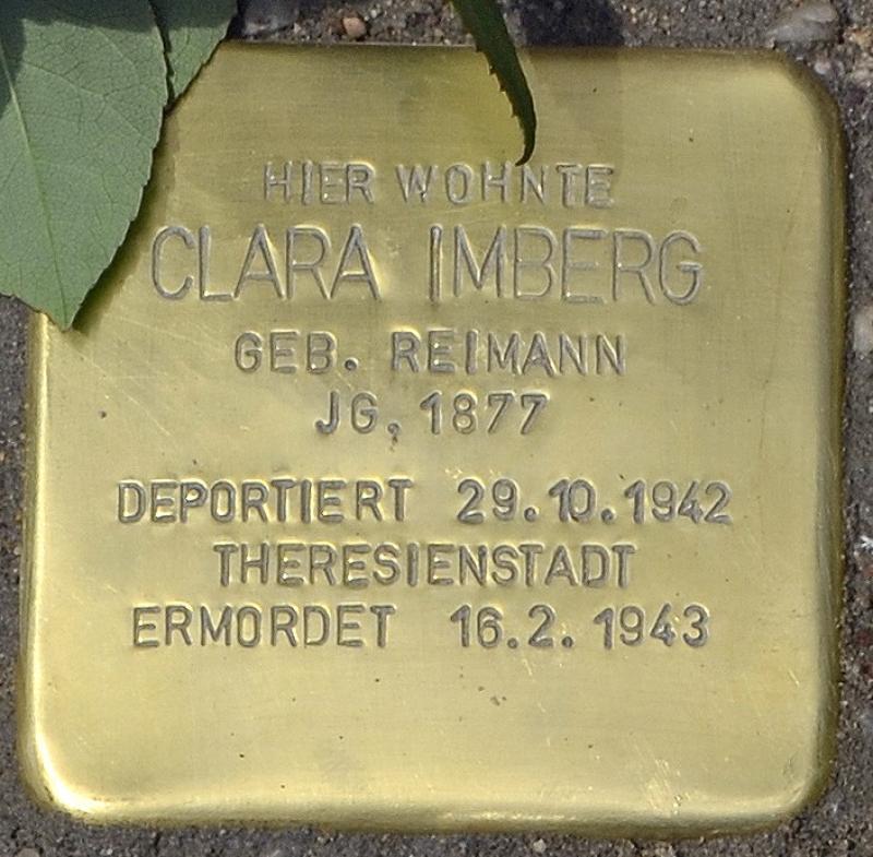 Ein Stolperstein für Clara Imberg