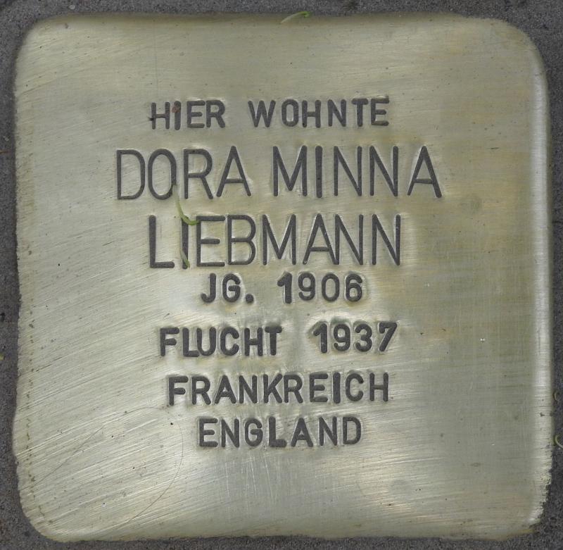 Stolperstein Dora Minna Liebmann Bild: Stolpersteine-Initiative CW, Hupka