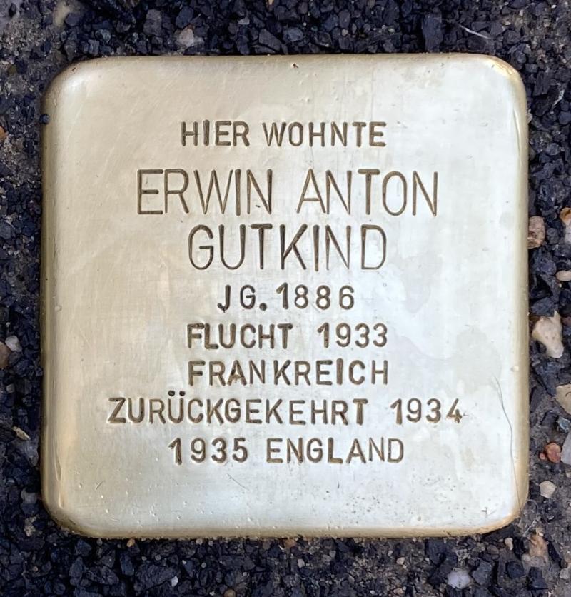 Stolperstein Erwin Anton Gutkind