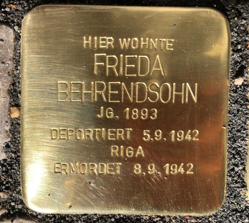 Stolperstein Frieda Behrendsohn © S. Davids