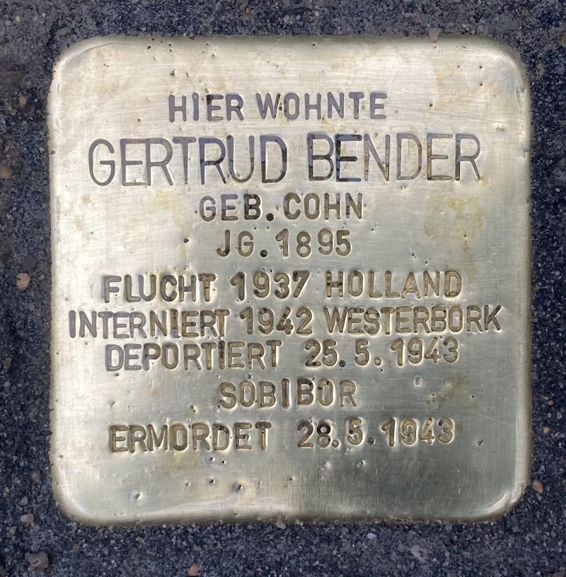 Stolperstein Gertrud Bender © Koordinierungsstelle Stolpersteine Berlin