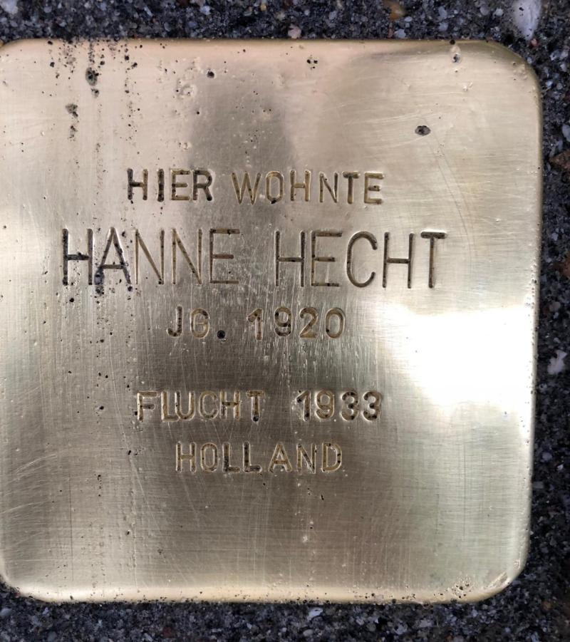 Stolperstein Hanne Hecht, verh. Frank © S. Davids