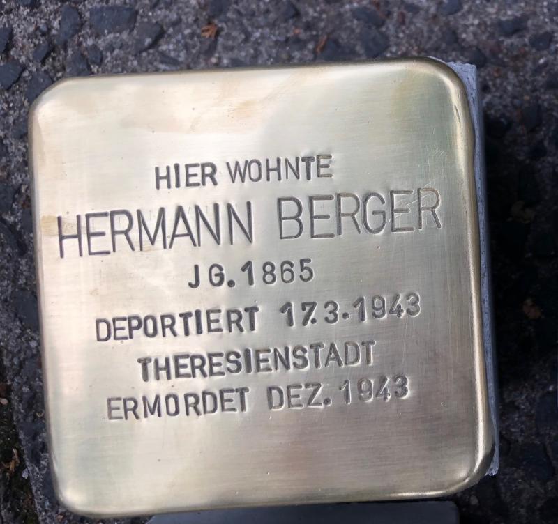 Stolperstein Hermann Berger © S. Davids