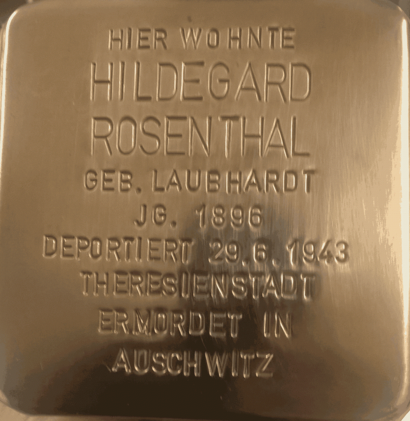 Stolperstein für Hildegard Rosenthal (Foto: Projekt Stolpersteine)