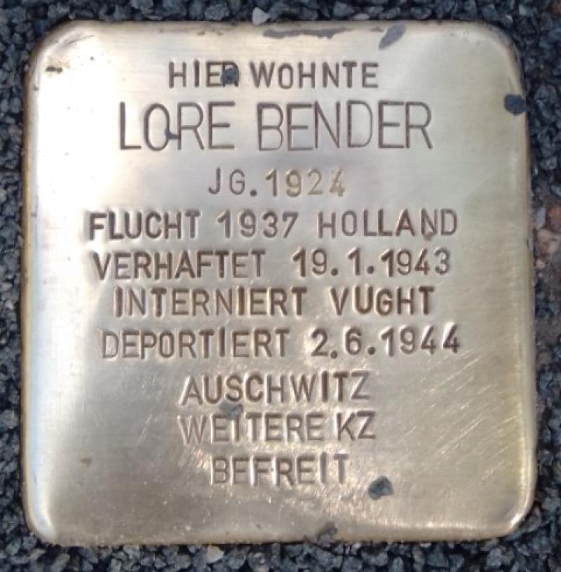 Stolperstein Lore Bender © Koordinierungsstelle Stolpersteine Berlin