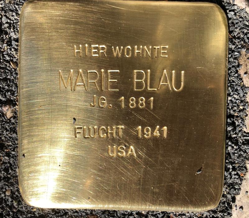 Stolperstein Marie Blau © S. Davids