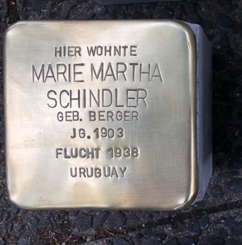 Stolperstein Marie Schindler, geb. Berger © S. Davids
