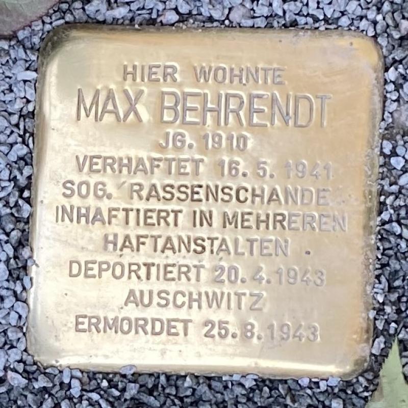 Stolperstein Max Behrendt © Koordinierungsstelle Stolpersteine Berlin
