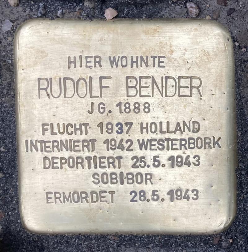 Stolperstein Rudolf Bender © Koordinierungsstelle Stolpersteine Berlin