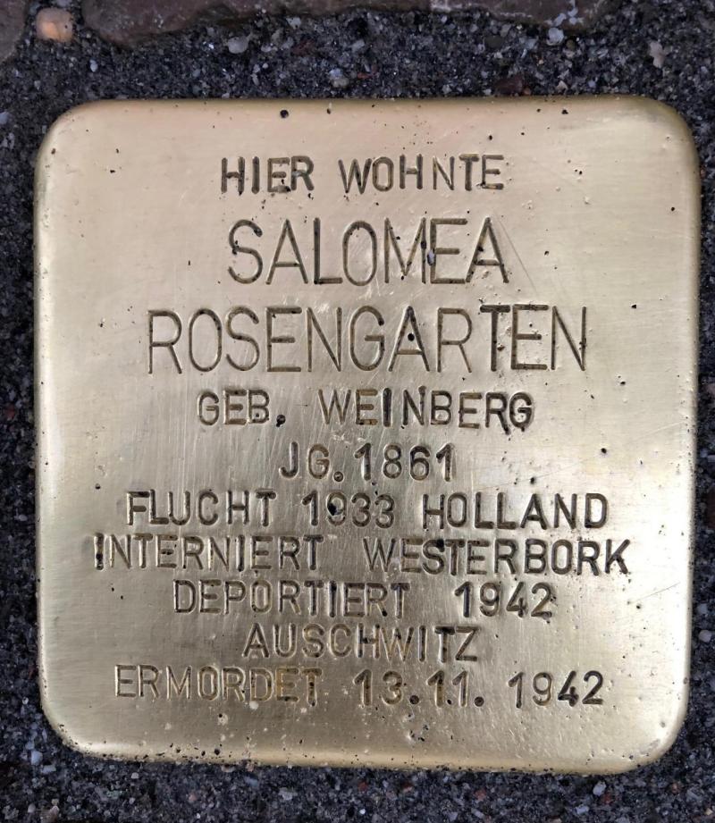 Stolperstein Salomea Rosengarten © S. Davids