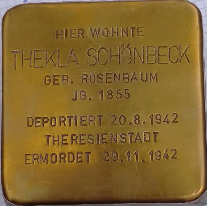 Stolperstein Thekla Schönbeck © Projekt-Stolpersteine