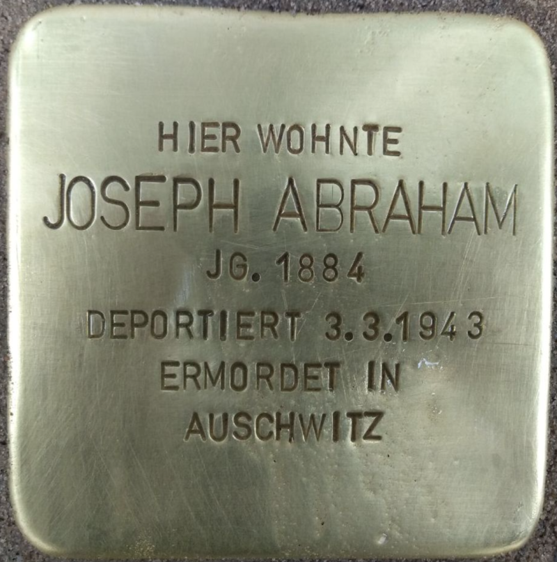 Stolperstein für Joseph Abraham © Lucas Werkmeister