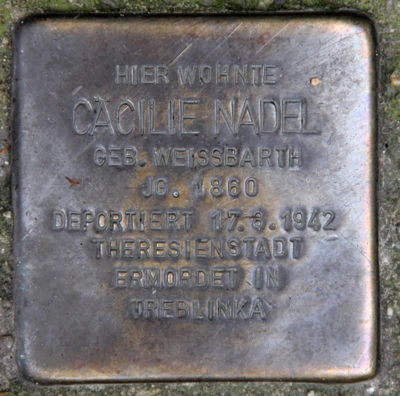 Stolperstein für Cäcilie Nadel.