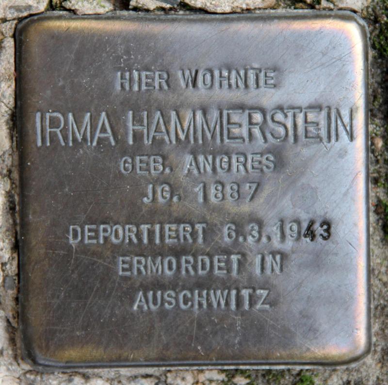Stolperstein für Irma Hammerstein.