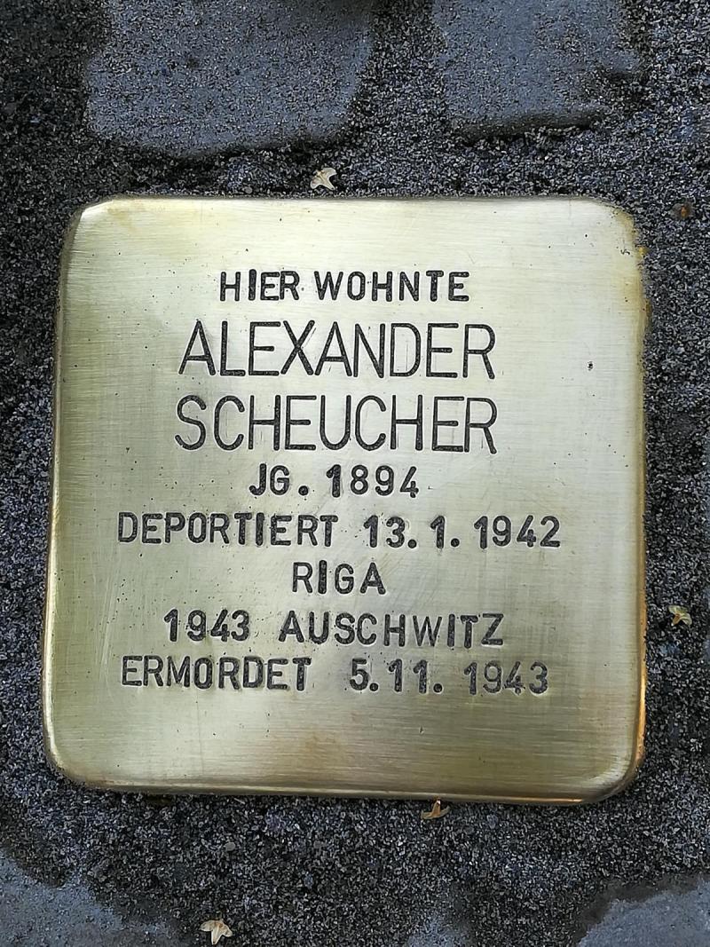 Stolperstein Alexander Scheucher © Henrik Arnold