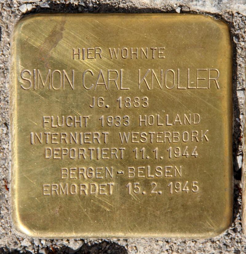 Stolperstein Simon Carl Knoller © OTFW Berlin