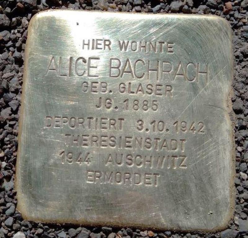 Stolperstein Alice Bachrach (Bild: Projekt-Stolpersteine)