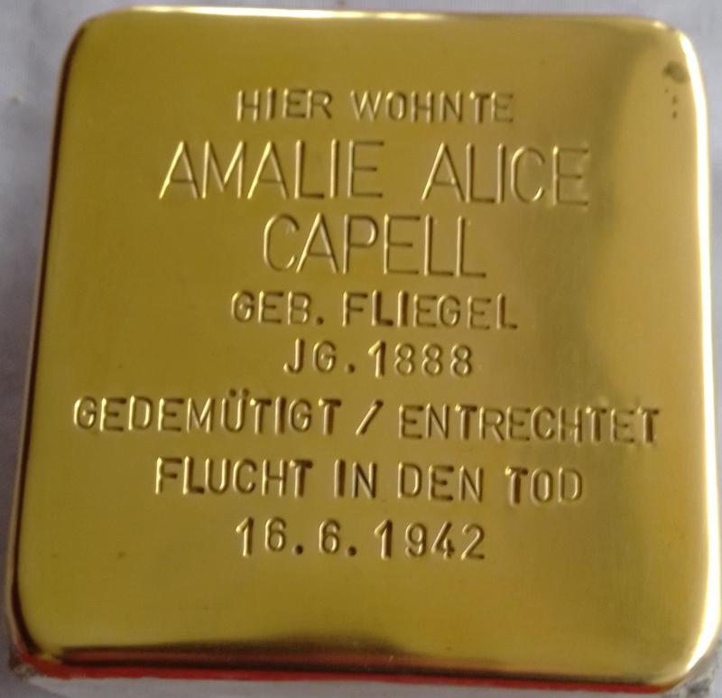 Stolperstein Amalie Alice Capell (c/o Projekt-Stolpersteine)