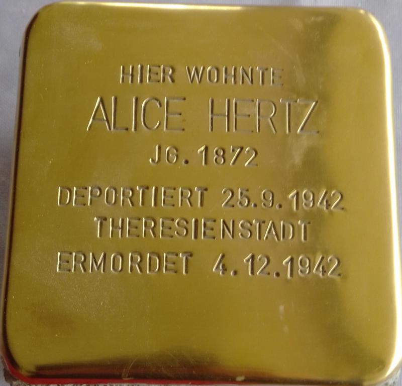 Stolperstein Alice Hertz (c/o Projekt-Stolpersteine)