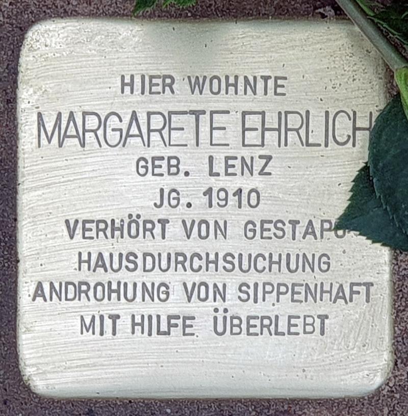 Stolperstein von Margrethe Ehrlich, Foto: OTFW