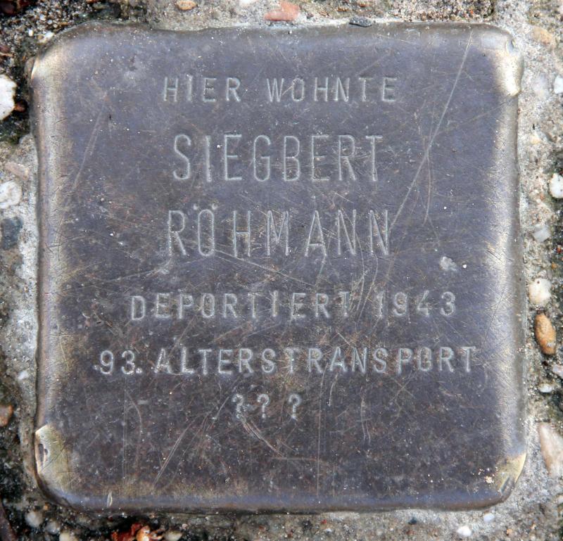 Stolperstein für Siegbert Röhmann.