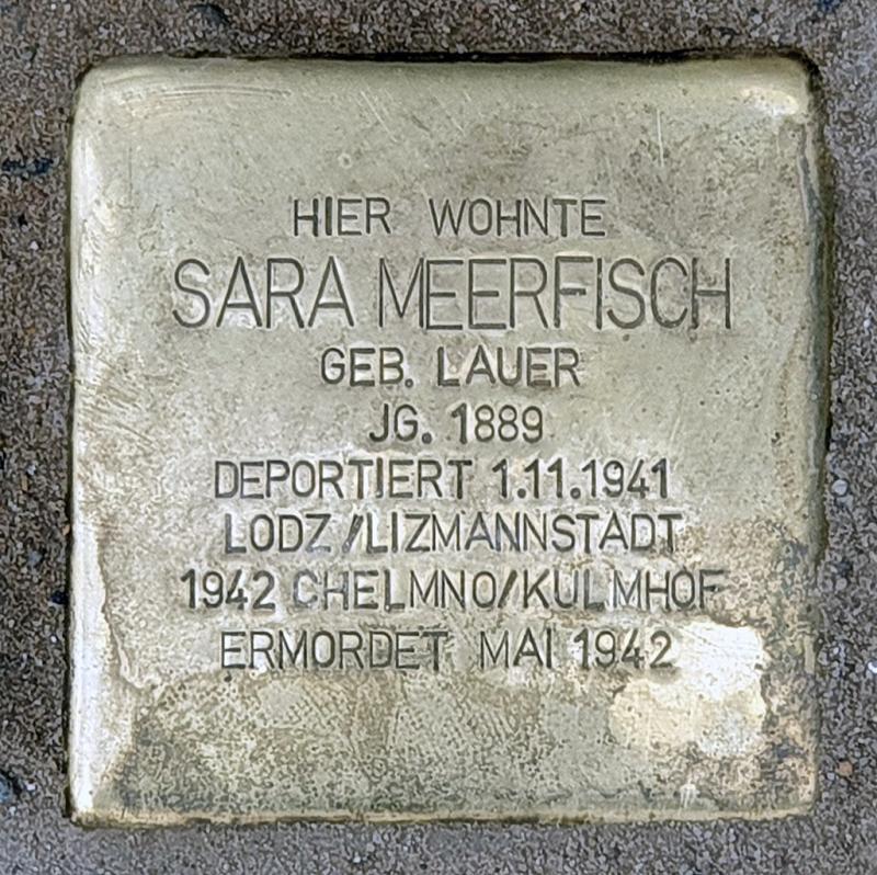Stolperstein Sara Meerfisch, Foto: OTFW