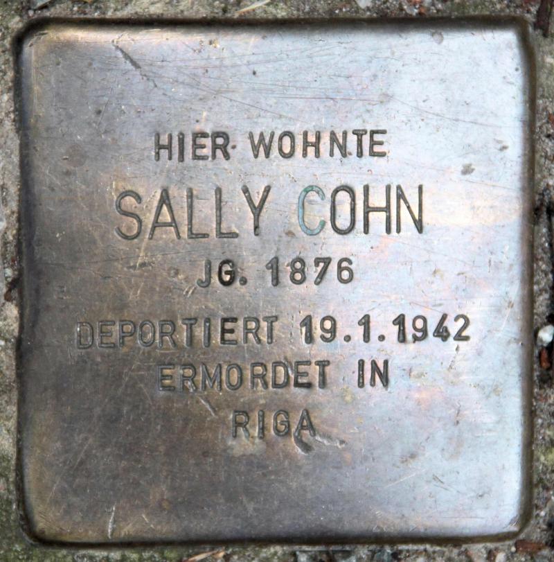 Stolperstein für Sally Cohn.