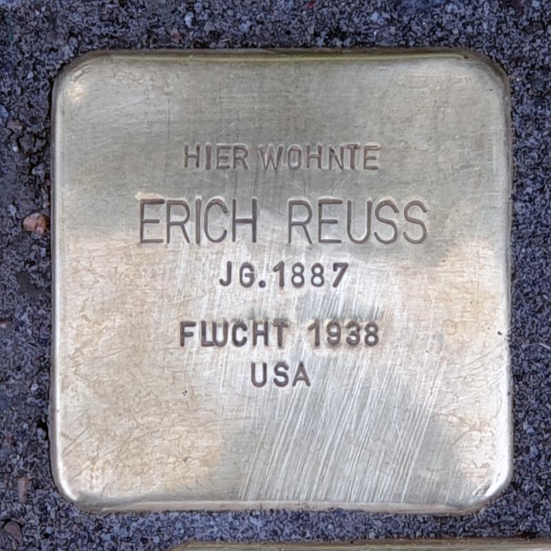 Stolperstein Erich Reuss © OTFW Berlin