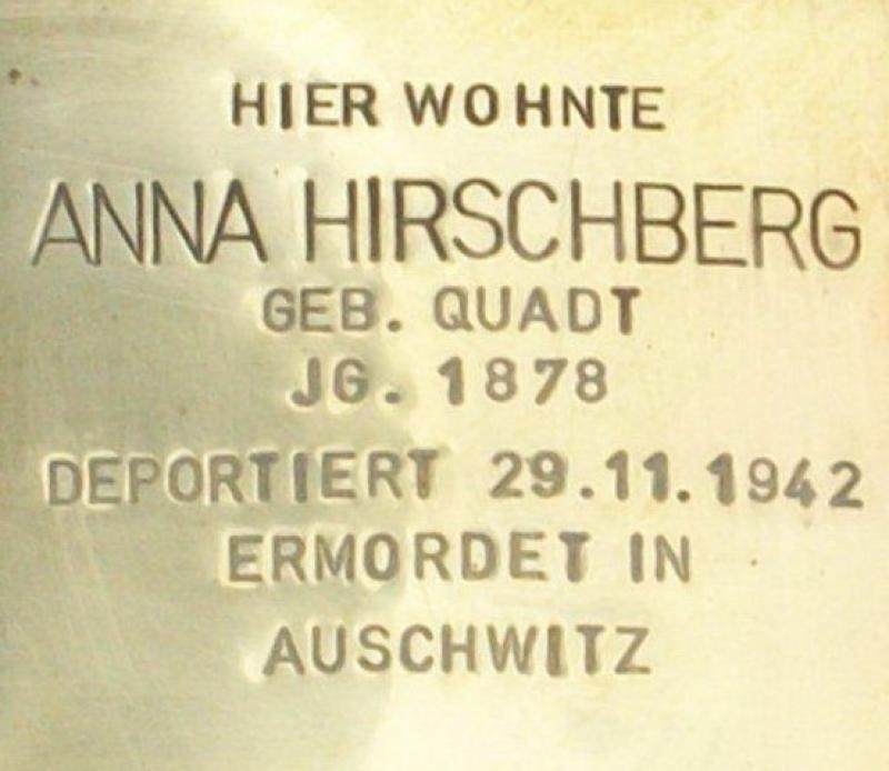 Stolperstein für Anna Hirschberg