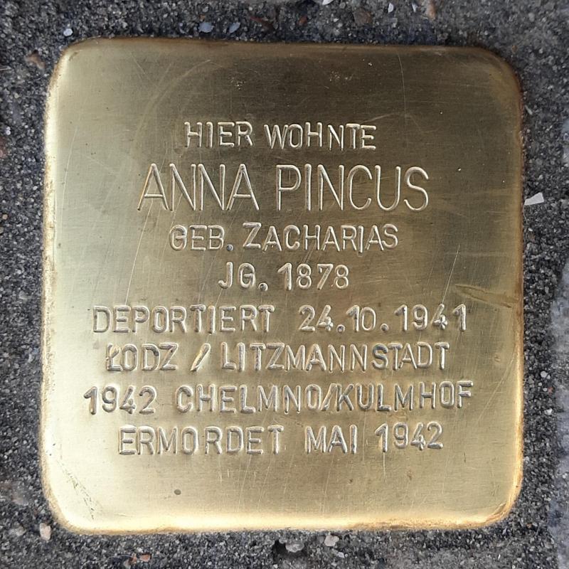 Stolperstein Anna Pincus © Initiative Stolpersteine Berlin-Mitte