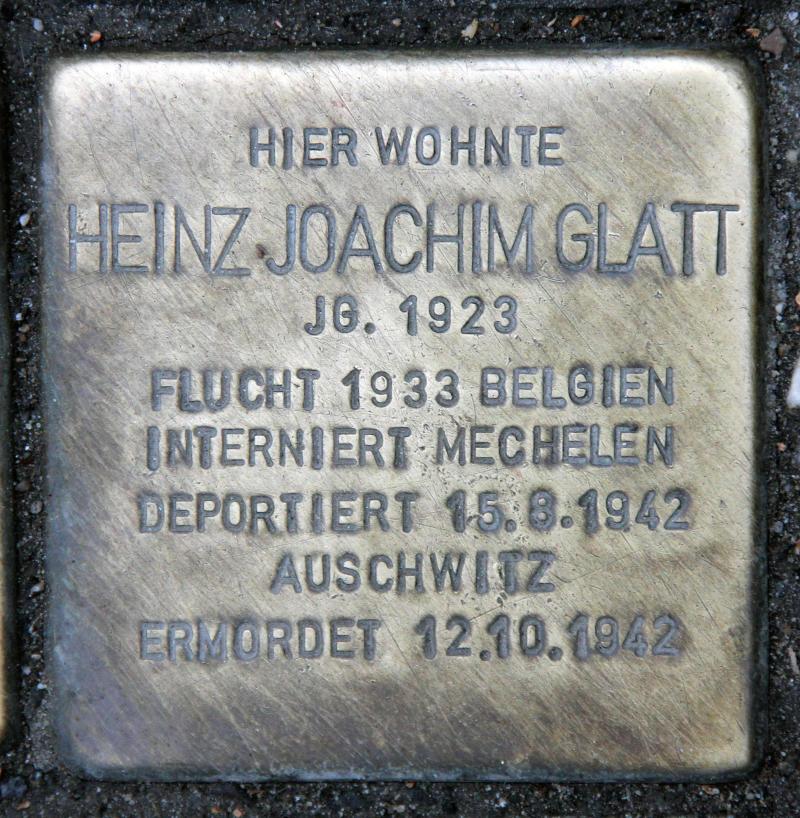 Stolperstein für Heinz Joachim Glatt.